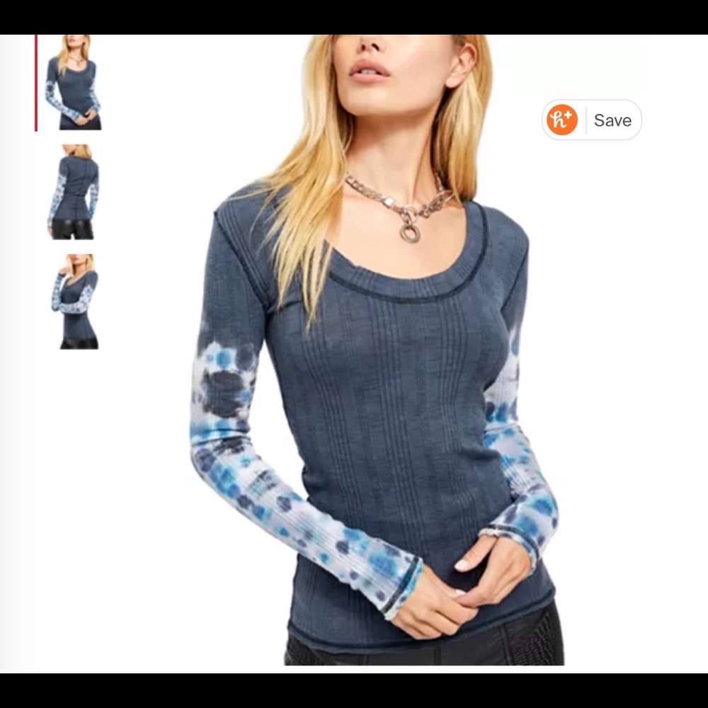 Free people thermal tie dye shirt